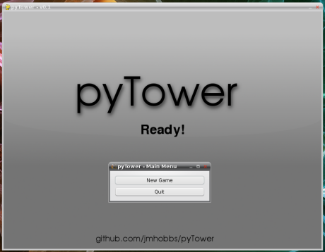 The main menu, Qt4 + pygame.